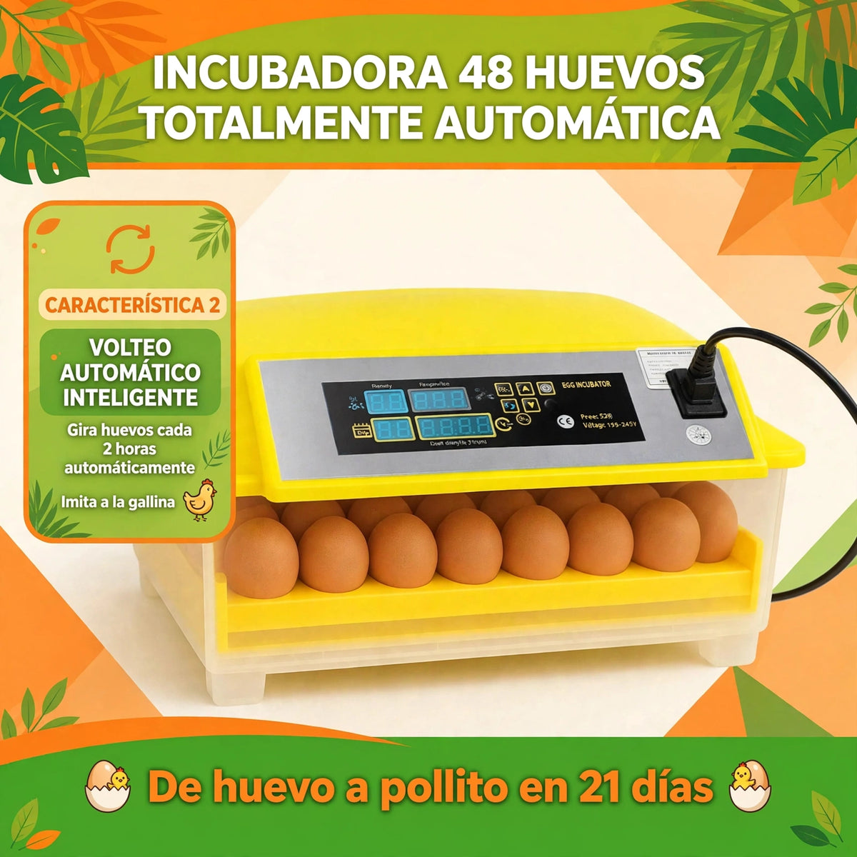INCUBADORA AUT 48HUEVOS