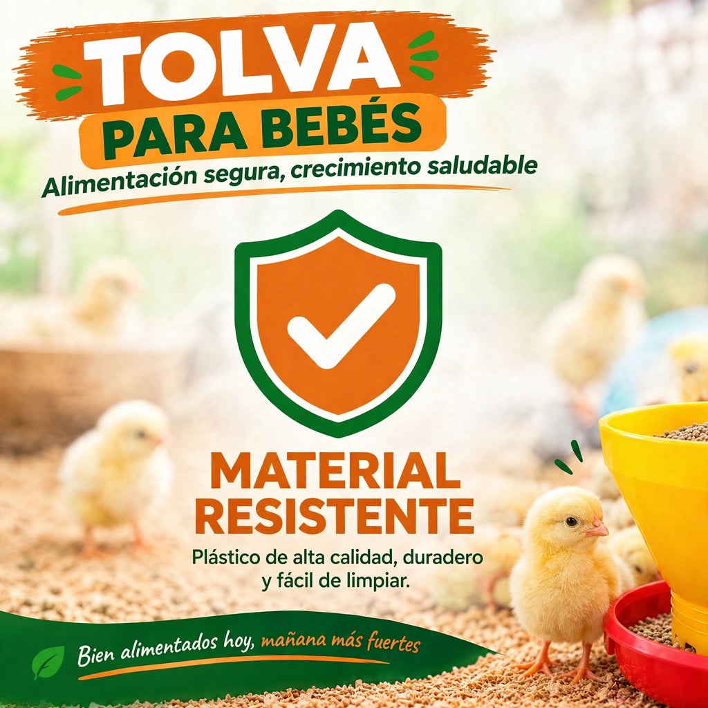 COMEDERO TOLVA PARA POLLITO BEBES