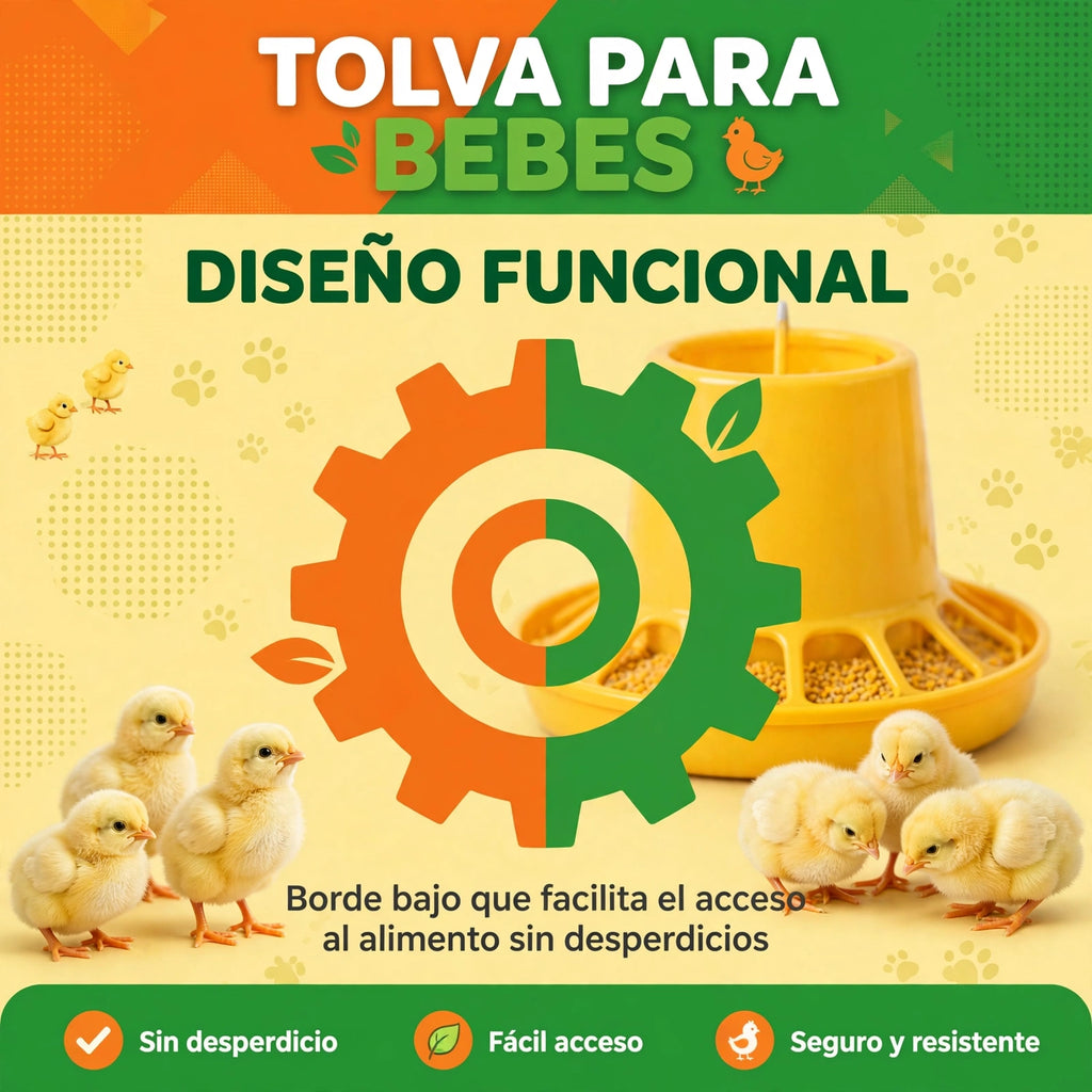 COMEDERO TOLVA PARA POLLITO BEBES