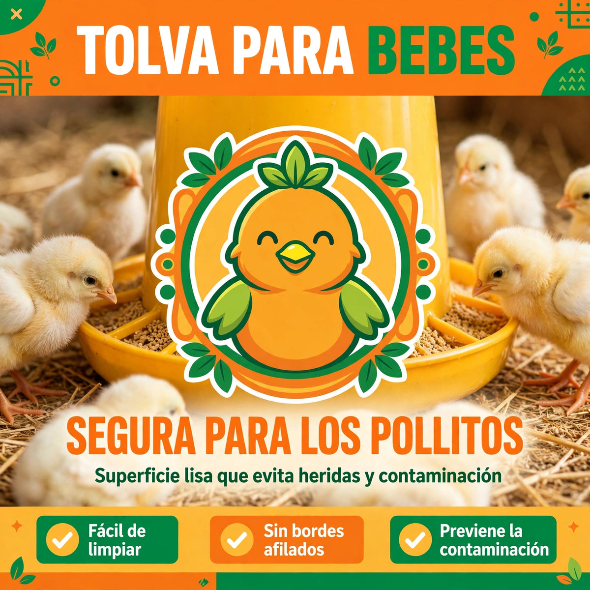 COMEDERO TOLVA PARA POLLITO BEBES
