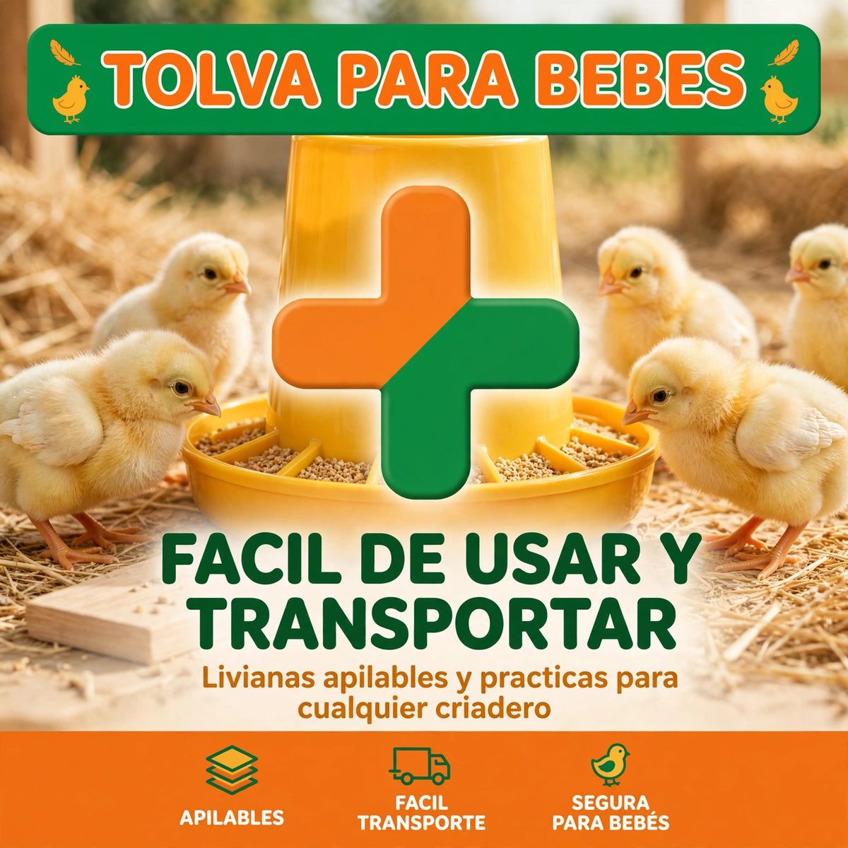 COMEDERO TOLVA PARA POLLITO BEBES